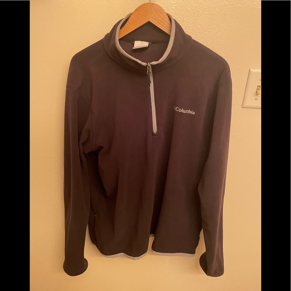 Columbia 1/2 Zip Black w Grey Trim